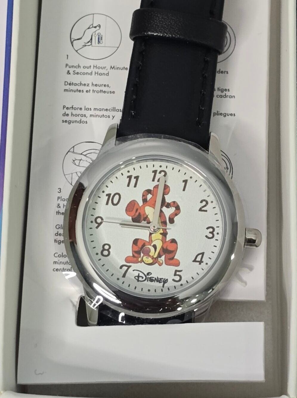 Disney Tigger Character Watch Black Strap White Dial